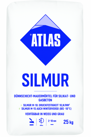 ATLAS SILMUR – Mauermörtel für Silikat-Elemente (2–10 mm), frostbeständig & druckfest 25Kg