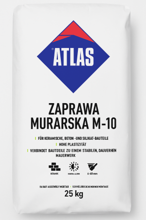 ATLAS M-10 – Hochwertiger Mauermörtel für Keramik, Beton & Silikatfeld (25 kg)