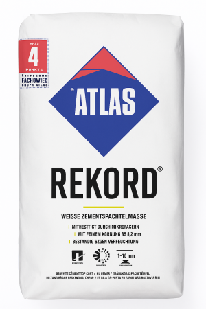 ATLAS REKORD – Weiße zementäre Spachtelmasse für Wände & Decken (25 kg)