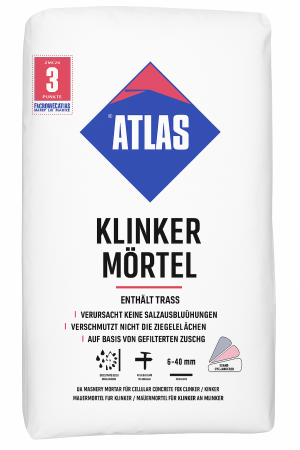 ATLAS Klinkermörtel – Mauermörtel mit Trass für Klinker & Ziegel (6–40 mm)