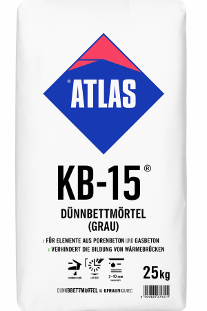 ATLAS KB-15 Mauermörtel für Porenbeton 25Kg