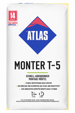 ATLAS MONTER T-5 - schnellabbindender Montagemörtel 5kg