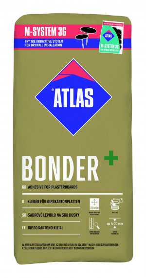 ATLAS BONDER+ Gipskleber – Hochfester Montagekleber für Gipskarton & Dämmplatten