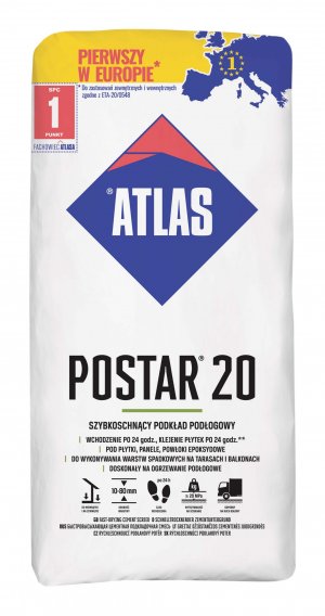 ATLAS POSTAR 20 – Zementestrich für Fußbodenheizung & Estrichreparaturen (25 kg)