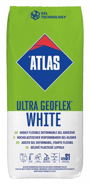 ATLAS GEOFLEX WEISS Verformbarer Schnell Einwirkend Hochflexibler Gel-Kleber 25KG