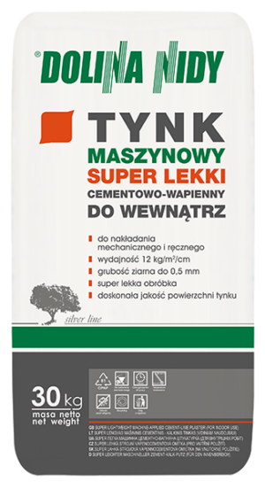 DOLINA NIDY – Superleichter maschineller Zement-Kalk-Putz für Innenräume (5–30 mm) | 30 kg