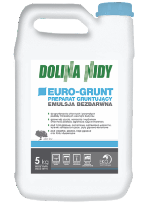 DOLINA NIDY EURO-GRUNT 100 – Grundierung für saugfähige und poröse Untergründe | 5 kg
