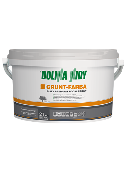 DOLINA NIDY GRUNT-FARBA – Weiße Grundierfarbe zur Untergrundvorbereitung | 21 kg