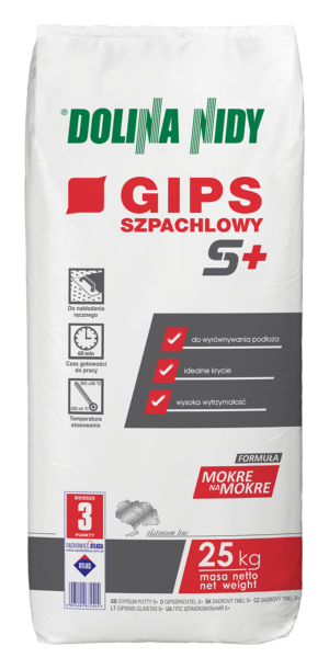 DOLINA NIDY SPACHTELGIPS S+ – Gipsspachtel zum Ausgleichen und Reparieren | 2 kg / 15 kg / 25 kg