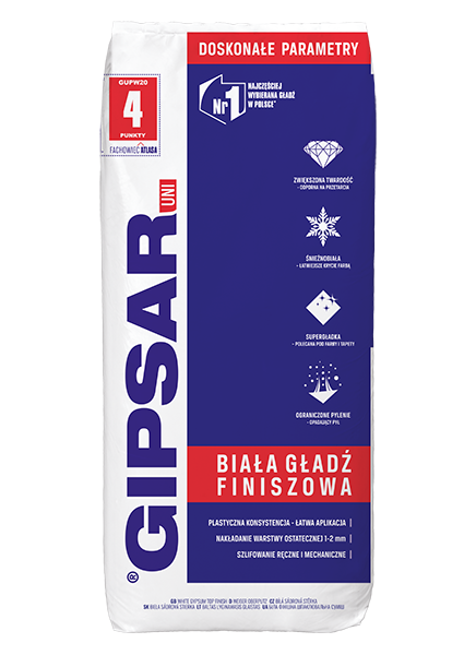 ATLAS GIPSAR UNI – Polymerverstärkte weiße Gipsspachtelmasse | 5 kg