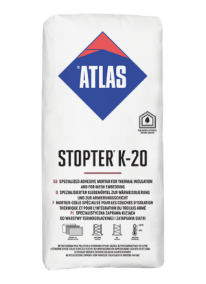 ATLAS STOPTER K-20 – Klebemörtel für Wärmedämmungssysteme mit Styropor | 25 kg