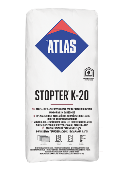 ATLAS STOPTER K-20 – Klebemörtel für Wärmedämmungssysteme mit Styropor | 25 kg