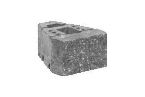 KB-BLOK GEOSTONE miniFLAT 1/4 – gespaltener Viertel-Stützmauerstein für kleinere Radien