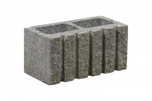KB-BLOK KB 1-21 E – einseitig gespaltener teilbarer Beton-Mauerstein mit Profil E für Mauer-, Zaun- und Pfeilerbau