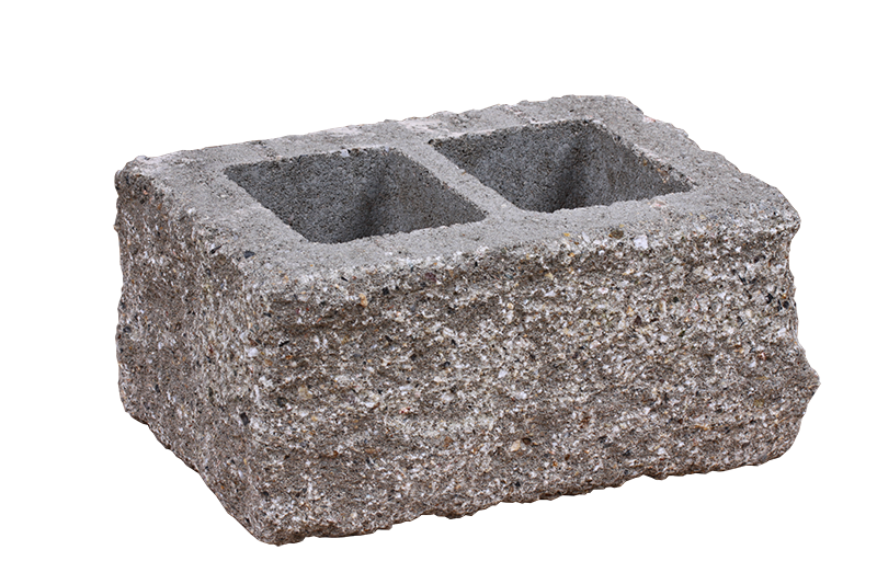 KB-BLOK KB 15-21 B RUSTIK – vierseitig gespaltener großformatiger Rustik-Beton-Pfeilerstein für Mauer-, Zaun- und Pfeilerbau