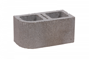 KB-BLOK KB 6-20 A – teilbarer Beton-Mauerstein mit gerundeter Ecke für Mauer-, Zaun- und Pfeilerbau
