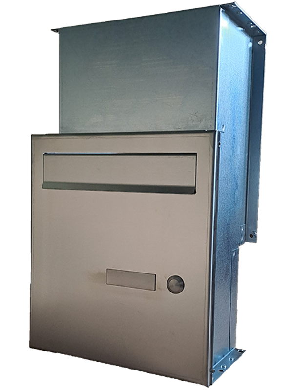 KB-BLOK Briefkasten PSD KBF III 200 – Einbaubriefkasten mit 1 Klingel, 1 Namensschild und Vorbereitung für Sprechanlage