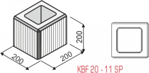KB-BLOK PlayBlok KBF 20-11 SP – gekratzter halber Endstein für Zaun- und Mauerwerk