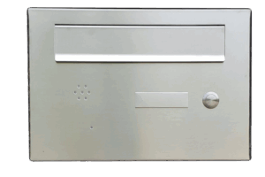 KB-BLOK Briefkasten PSD-200 – Einbaubriefkasten mit 1 Klingel, 1 Namensschild und Vorbereitung für Sprechanlage