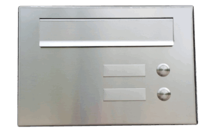 KB-BLOK Briefkasten PSD-200 – Einbaubriefkasten mit 2 Klingeln und 2 Namensschildern