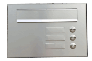 KB-BLOK Briefkasten PSD-V 300–500 – Einbaubriefkasten mit 3 Klingeln und 3 Namensschildern
