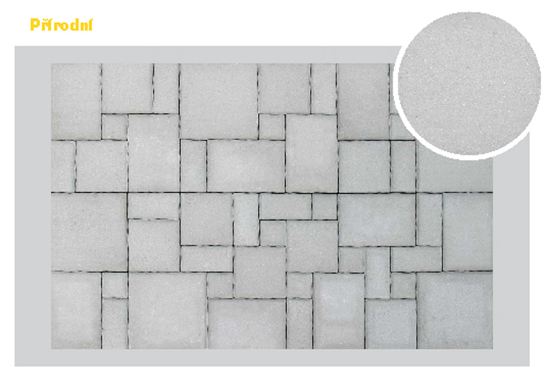KB-BLOK UNIVYŠEHRAD 60 AQUA – Betonpflaster für freie Mosaikverbände