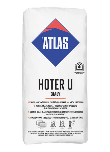 ATLAS HOTER U WEISS – Weißer 2-in-1 WDVS-Klebe- und Armierungsmörtel für EPS/XPS