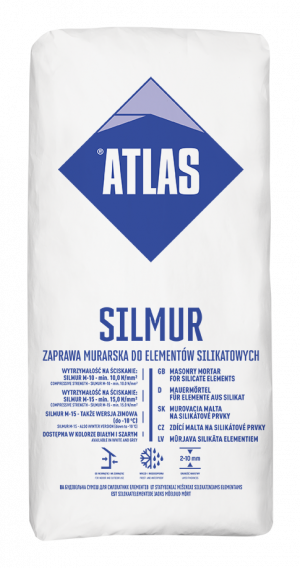 ATLAS SILMUR M-15 – Dünnschicht-Mauermörtel für Silikat-Mauerwerk, Weiß