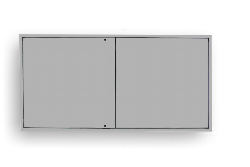 KB-BLOK Edelstahl-Revisionsklappe 605 × 1205 mm – geschlossen für Elektro-/Versorgungszähler