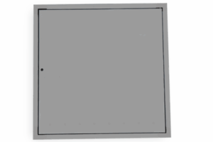 KB-BLOK Edelstahl-Revisionsklappe 605 × 605 mm – geschlossen für Elektro-/Versorgungszähler