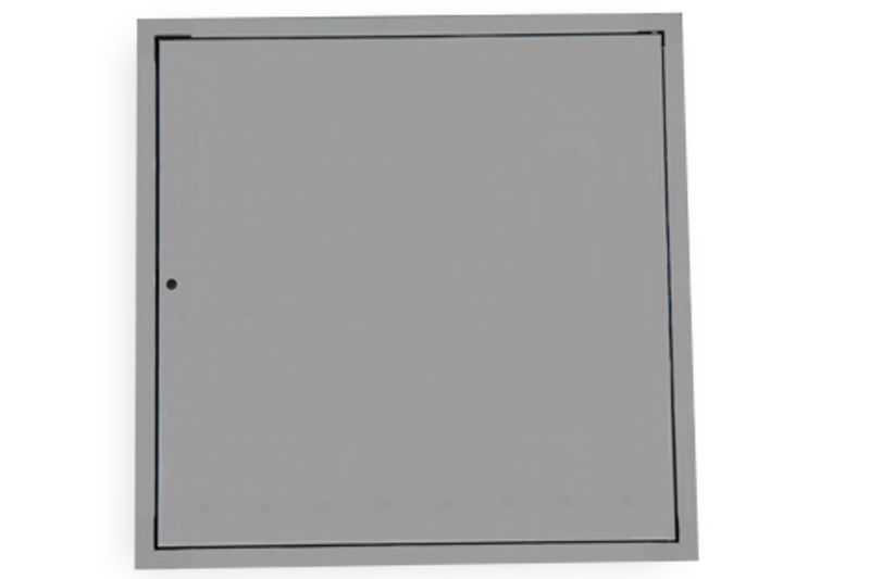 KB-BLOK Edelstahl-Revisionsklappe 605 × 605 mm – geschlossen für Elektro-/Versorgungszähler