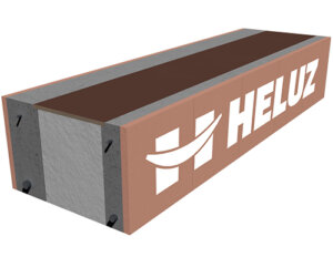 HELUZ FAMILY 3in1 Tragender Sturz 380 x 245 x 1250 mm – Wärmegedämmter Ziegelsturz für Außenwände