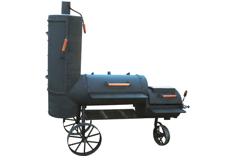 KB-BLOK Lokomotiva – kombinierter Räucherofen und Grill aus 6-mm-Kesselblech