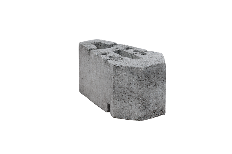 KB-BLOK GEOSTONE miniBENT 1/6 – glatter Sechstel-Stützmauerstein mit plastischer Sichtseite