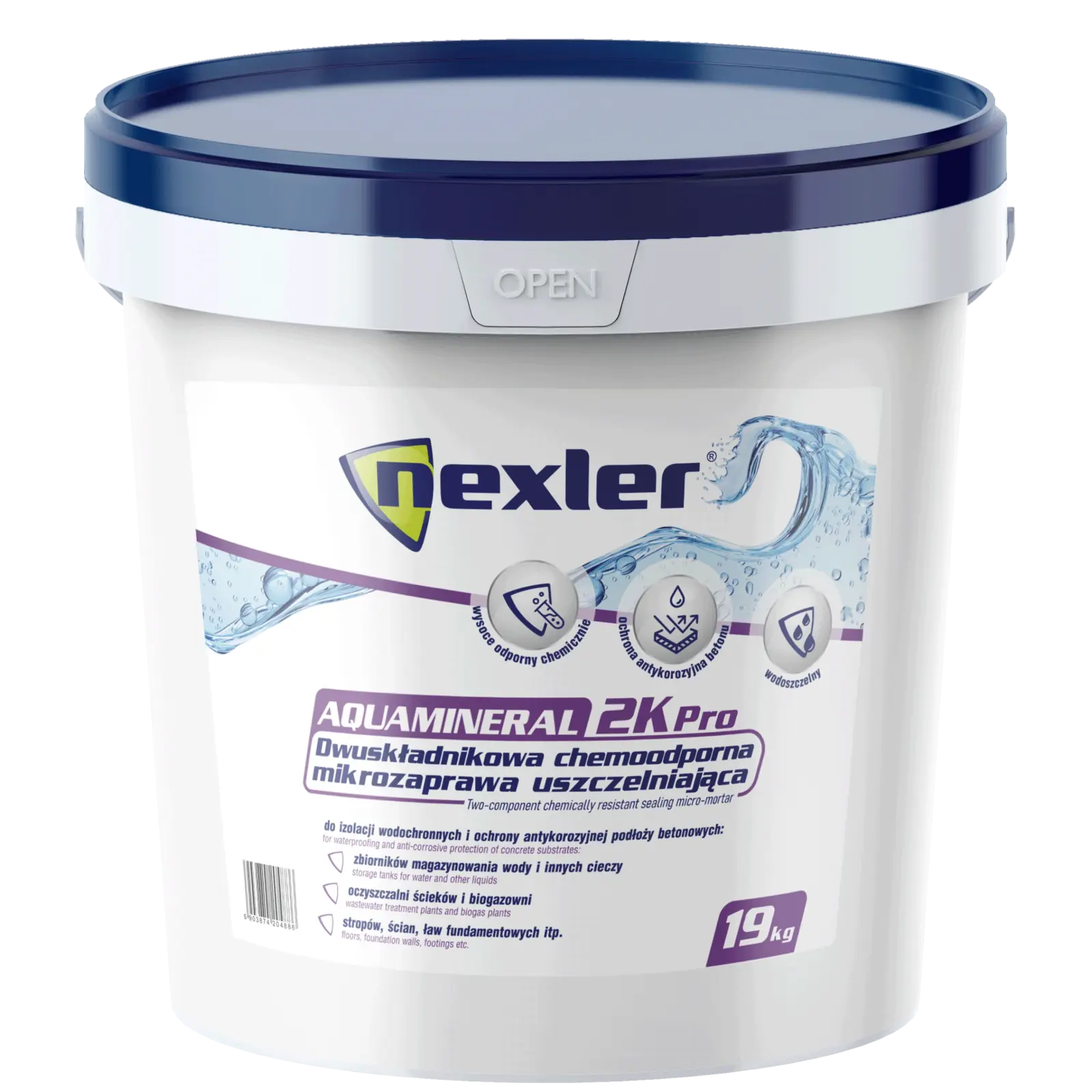 NEXLER AQUAMINERAL 2K Pro – chemikalienbeständige 2K-Dichtschlämme – 19 kg