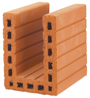 HELUZ Rostziegel U-17,5 – Bauteil für keramische Ziegeldecken, 240 x 175 x 238 mm