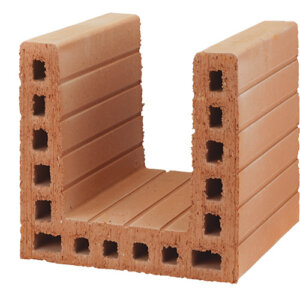 HELUZ Rostziegel U-24 – Bauteil für keramische Ziegeldecken, 240 x 240 x 238 mm