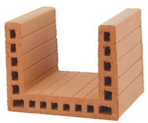 HELUZ Rostziegel U-30 – Bauteil für keramische Ziegeldecken, 240 x 300 x 238 mm